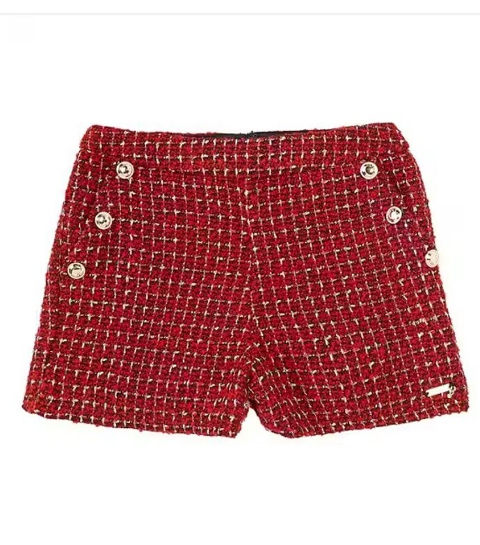 Guess Kids Jewel Buttons Tweed Shorts Size 8