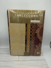 Bed Bath & Beyond Venetian Stripe Oblong Table Cloth 60"X 118" Holiday Xmas 