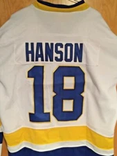 Hanson Brothers Charlestown Chiefs #18 Slap Shot Hockey Jersey White Size S M