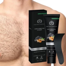Hair Removal Cream for Men with Charcoal & Turmeric For All Skin Types - 100gm