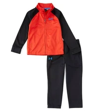 NWT Infant Under Armour Full Zip Jacket Jog Pants Track Set Red/Black 24 months