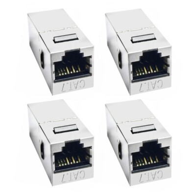 4Pcs Cat7 8P8C RJ45 Inline Shielded Module Coupling with Keystone Female