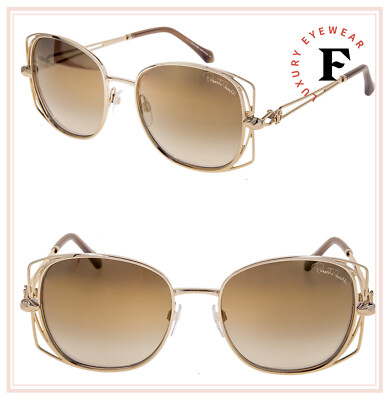 Roberto Cavalli Gold Brown Oversized Sunglasses Roberto Cavalli Women main image 4