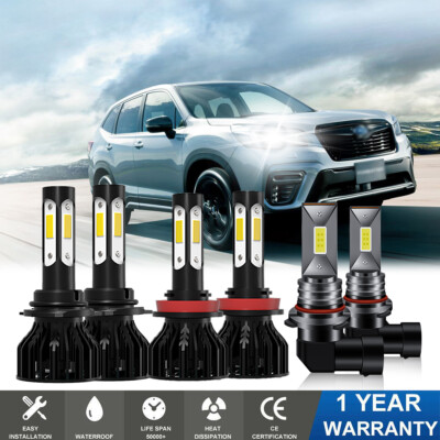 LED Headlight High/Low Beam Fog Light Bulbs For Subaru Forester 2006-2012 2013