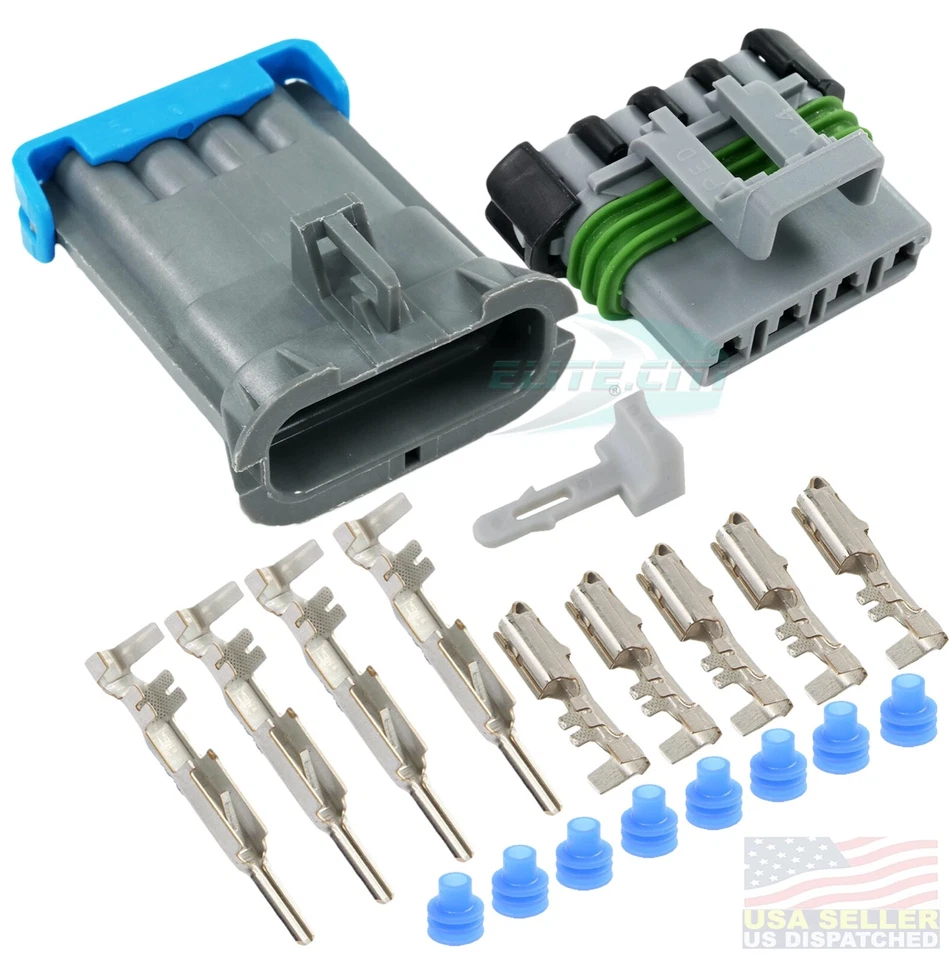 2-PACK Metri-Pack 4-PIN  30A Connector w/10-12 AWG for SALTDOGG 3016934, 3016944 - Image 2 of 4