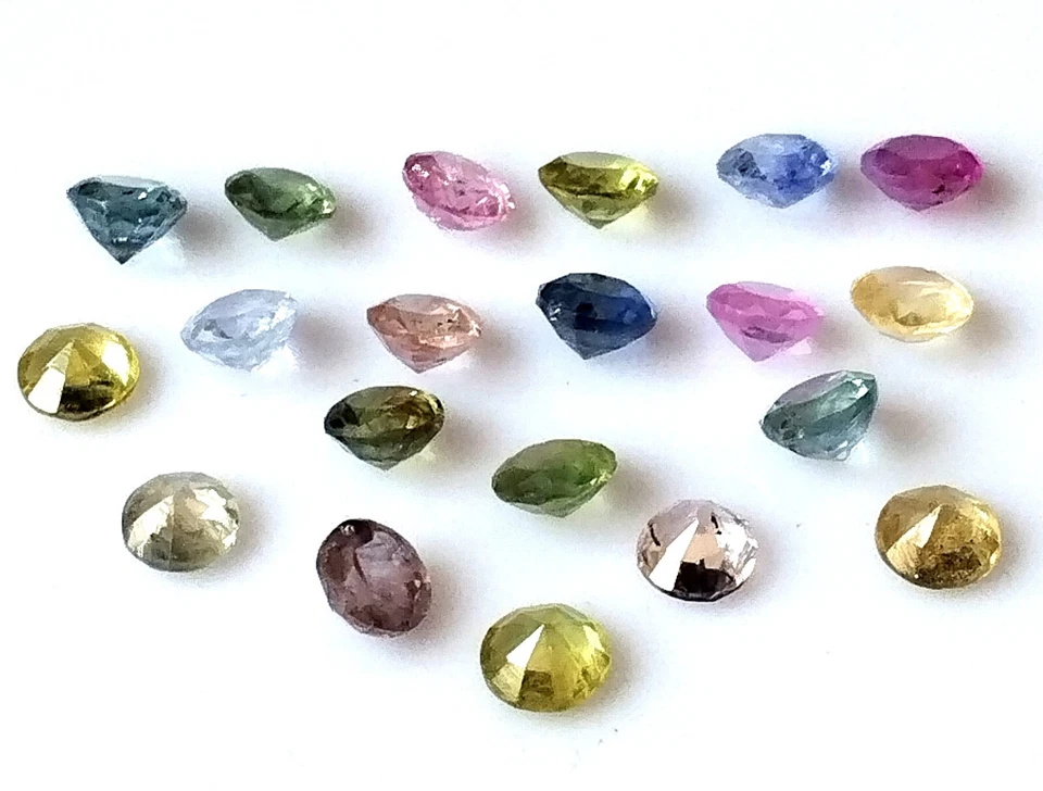 Multi Sapphire Round 4X4 mm Faceted Natural Ceylon Unheated Gemstone 20 Pieces - Image 4 of 4