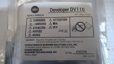 Genuine Konica Minolta DV110 Starter Developer 8936488, 950281, 8936416