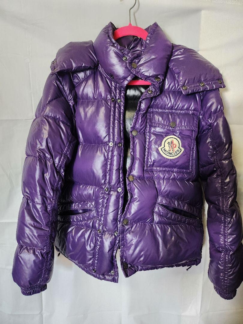 Moncler Purple Puffer Hooded Down Jacket for Winter Warmth