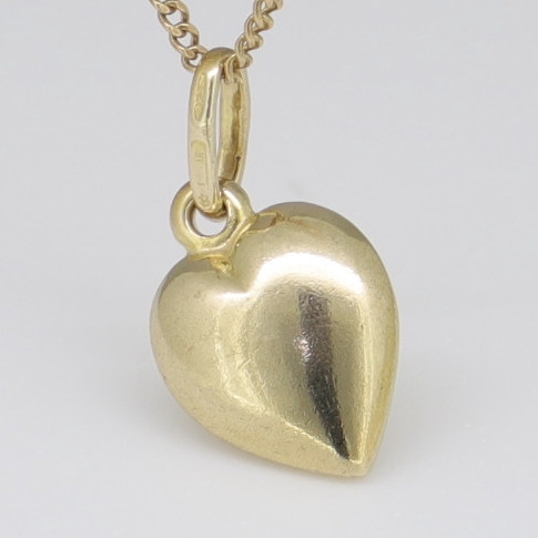 Yellow Gold LOVE HEART CHARM or PENDANT Guaranteed Genuine 9ct 9k Gold - Foto 8 di 10