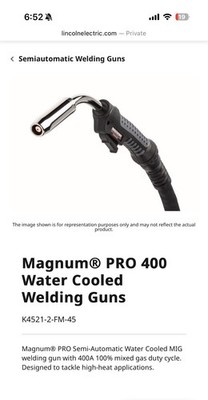 Magnum  PRO 400 Water Cooled Welding Gun Fast-Mate