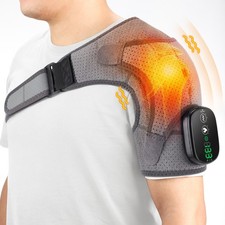 Electric Heated Vibration Shoulder Massager Brace Rotator Cuff Joint Pain Relief