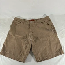 Jesse James Washed Duck Shorts Men's Size 40 Brown Regular Fit Canvas Workwear