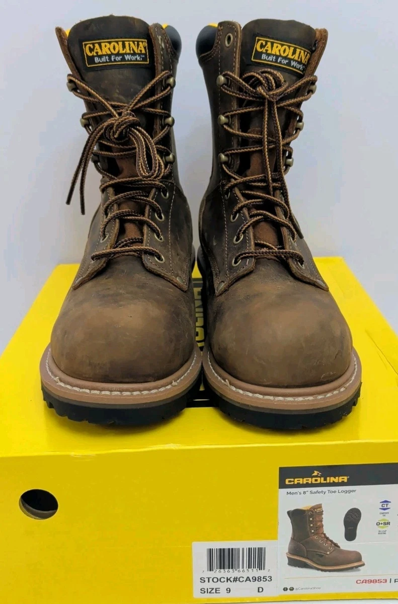 Carolina 1821 Logger Boots Dark Brown Leather Steel‎ Toe Work Mens 11.5 2E Wide Elm 8 main image 4