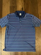 Callaway Opti Dri Golf Polo Men's LARGE Blue Stripe Short Sleeve Performance