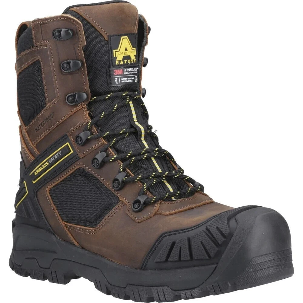 Mens Amblers Detonate Composite Toe Safety Waterproof Zip Boots Sizes 7 to 14