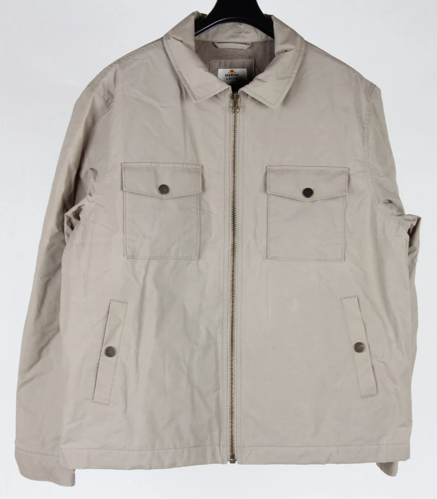 Marine Layer Dry Wax Trucker Jacket - Men's - Large, Vintage Khaki /70547/