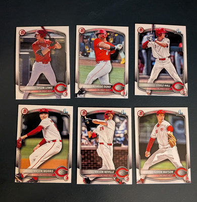 2025 Bowman Draft Reds Prospects Rookie Team Lot Duno Hall Lewis Neville Morris