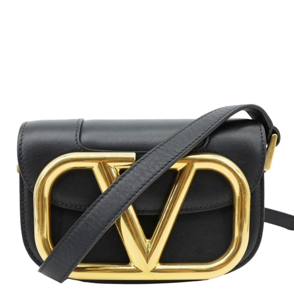 VALENTINO Garavani Supervee Small Leather Crossbody Bag Black