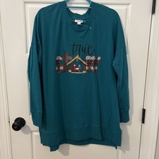 Lularoe Hannah Crew Neck Retail 48 - Large - Item 955 Christmas true Story