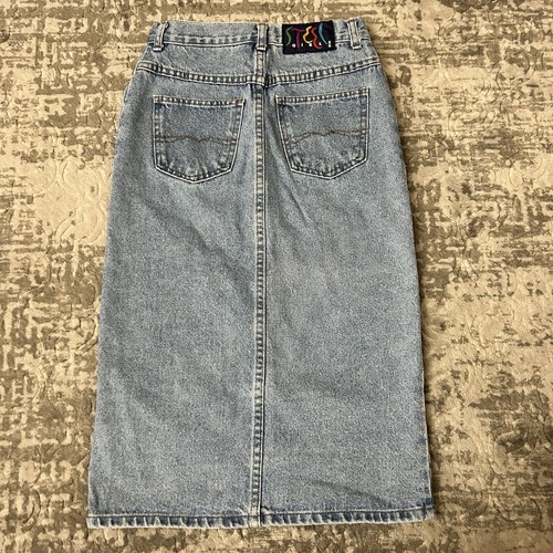 Vintage Steel Girls High Waist Denim Knee Length Skirt Made In USA Size 14 - Picture 8 of 11