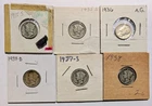 Mercury Silver Dimes, Lot of 6, 1935-1939, 90% Silver, Ideal '30s Start/Finish💡