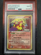 Pokemon Magmar EX Legend Maker Reverse Holo Rare #21 PSA 10 GEM MT on eBay