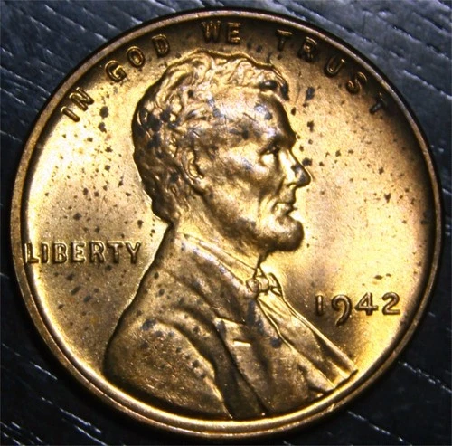1942 Lincoln Wheat Penny AU 1c US Coin Philadelphia Mint