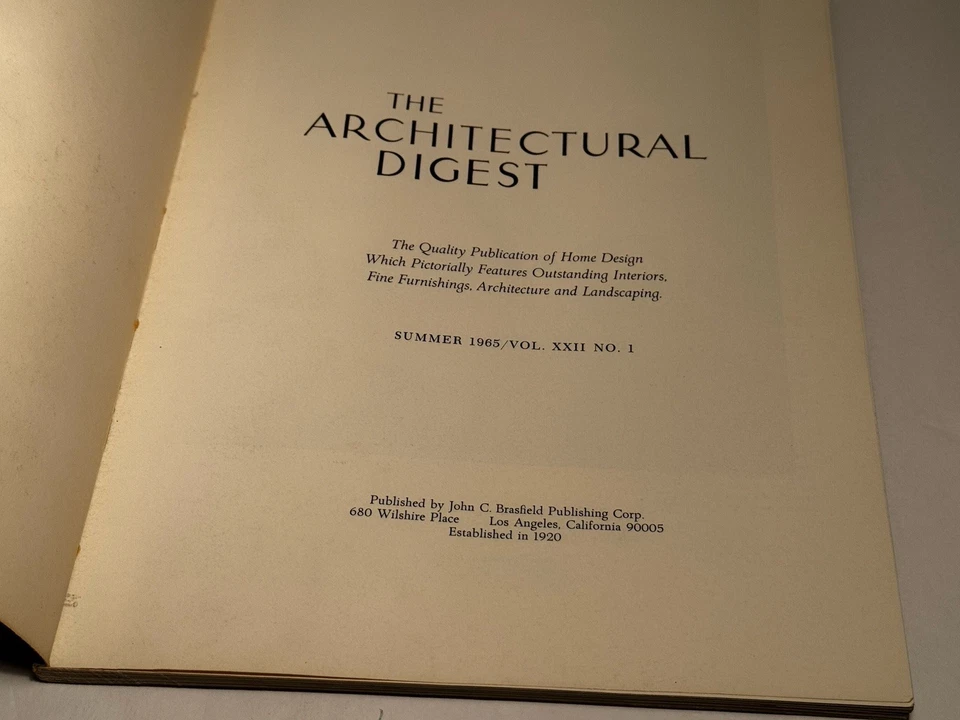 THE ARCHITECTURAL DIGEST Magazine Summer 1965 XXII vintage MCM house Design - Image 3 of 4