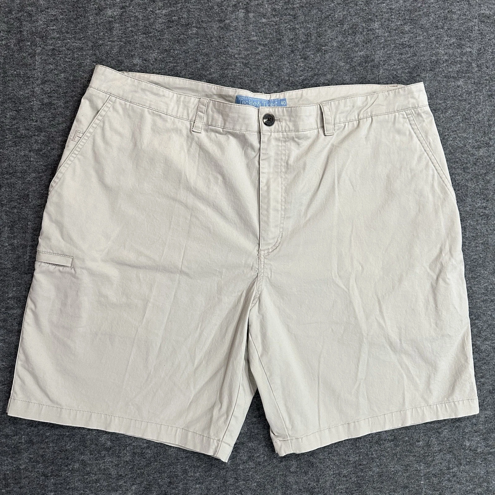 Tackle & Tides Khaki Shorts Size 40 Stretch Cotton Casual Fishing Beach