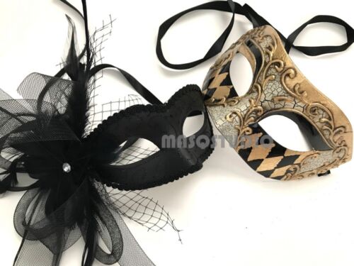 BS Ostrich Couple Masquerade Mask Pair Harlequin Cosplay Costume Halloween Party - Picture 6 of 8