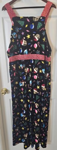 NWT Love on a Hanger One Piece Santa Cat Bib Overalls Jumpsuit Sz XL - Picture 3 of 9