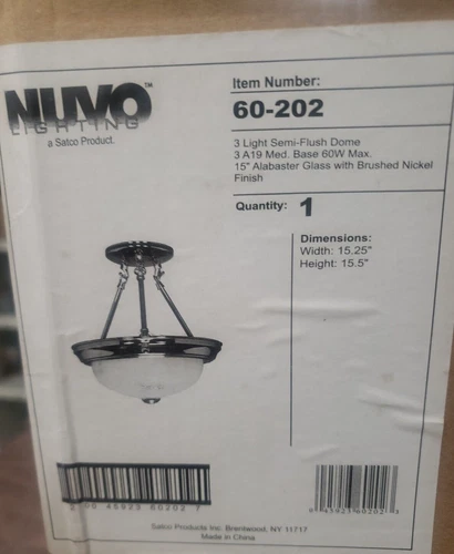 Nuvo 60-202 - 15" Semi Flush  Mount Ceiling Light Fixture (OR3UP) - Picture 3 of 3