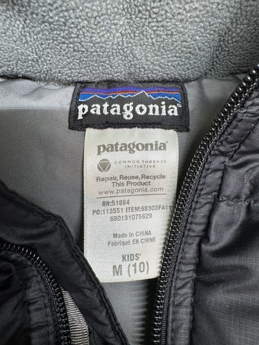 Patagonia Down Sweater Jacket Unisex Kids M (size 10) Black - Picture 2 of 6