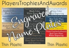 Name Plate 1.5 x 4.5 THIN PLASTIC Custom Engraved Trophy Tag Proof Incl 1.5x4.5