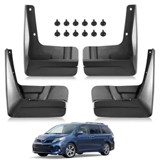 Front & Rear Splash Guards Mud Flaps for Toyota Sienna Van 2018-2020 4-Door 3.5l