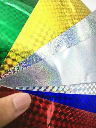 10*20cm 7pcs Holographic Adhesive Tape Film Flash Lure Making Fly Tying Stickers - Picture 1 of 10