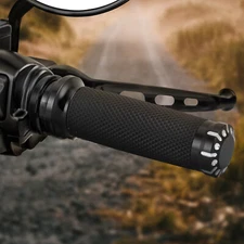 Black 1" Electronic Throttle Handlebar Hand Grips For Harley Road Street Glide
