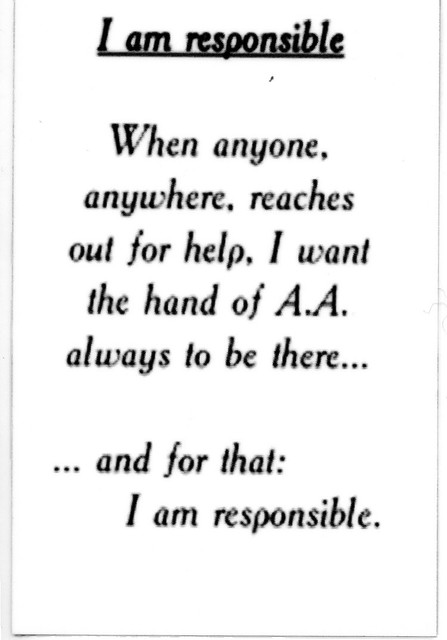 AA PRAYER - I AM RESPONSIBLE - Laminated Holy Cards. QUANTITY 25 CARDS ...