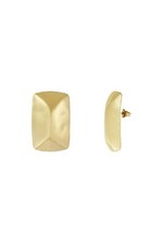 14ct Gold-Plated Large Rectangle Stud Earrings