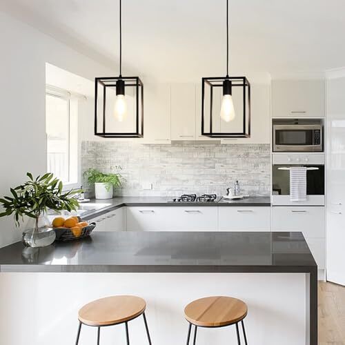 1 Light Black Lantern Pendant Light Fixture, Rustic Hallway 1 Light(Black) - Picture 4 of 7