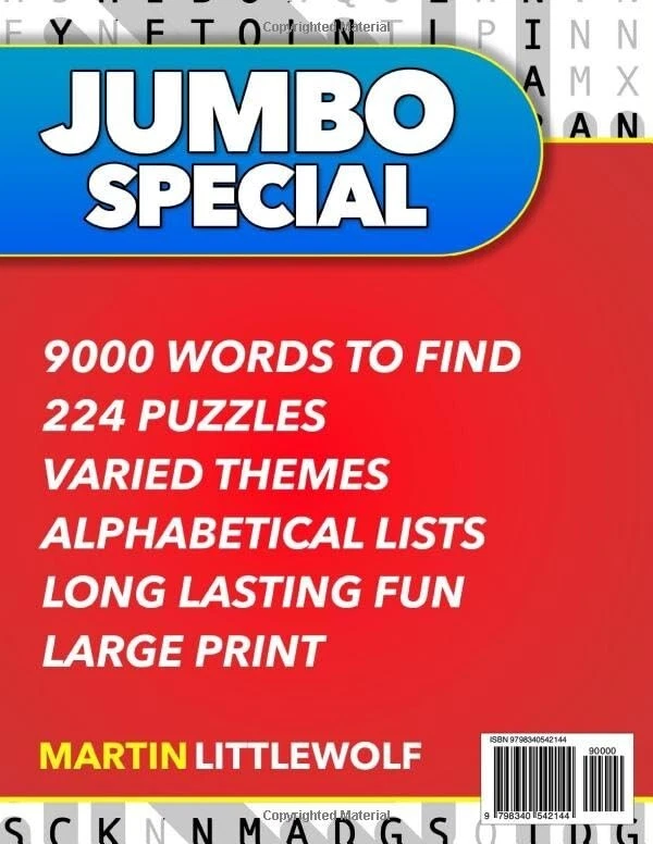 Enorme libro de búsqueda de palabras con letra grande: 9000 palabras - 224 rompecabezas - temas variados - Foto 2 de 2