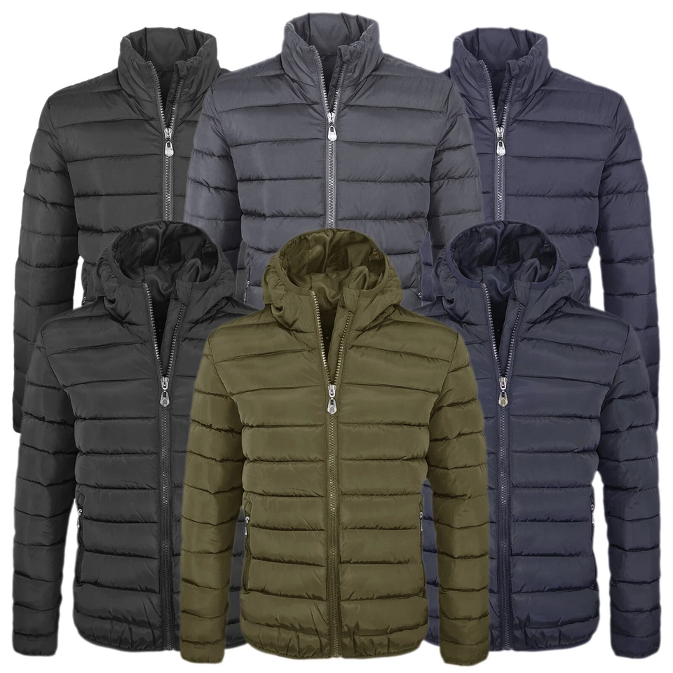Giubbotto Uomo Invernale Giacca Giubbino Imbottito Piumino Con Cappuccio VEQUE