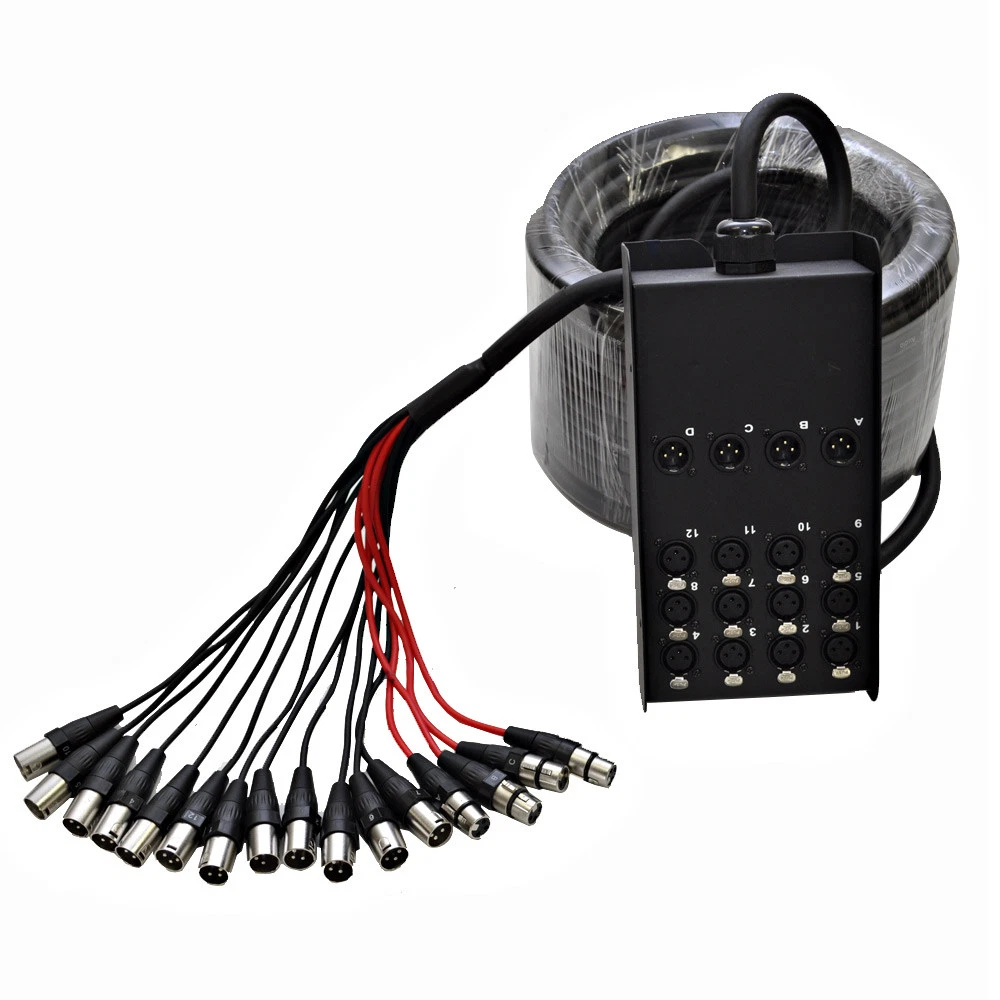 OSP Elite Core 30ft 8-Channel XLR Snake Cable - Stage Audio Mic Multicore Box For Live Sound & Recording