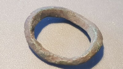 Hervorragender dicker Bronze keltischer Geldring schöne Patina bitte Beschreibung lesen L147n