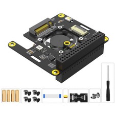 3 in 1 Combo M.2 NVMe to PCIe Adapter w/ cooler fan Automatic Discoloration LED