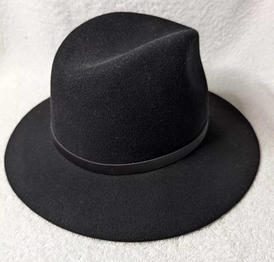 RAG & BONE Black Felted Fedora Hat 100% Wool Size Medium  display picture 3