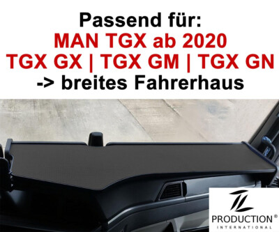 MAN TGX GX GM GN BREITES Fahrerhaus LKW-Tisch schwarz Ablagetisch durchgehend