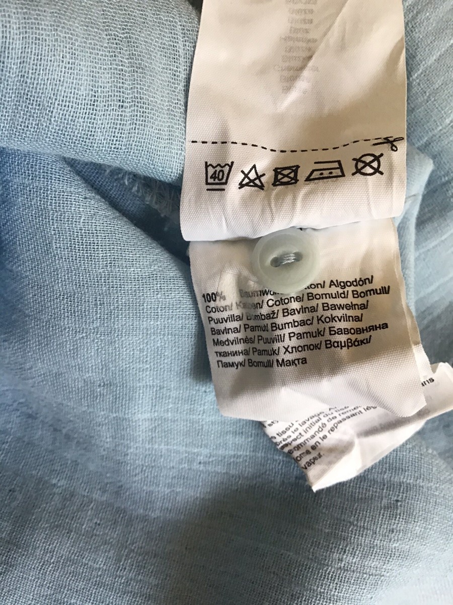 Chemisier TK MAXX Taille 38 Bleu Pâle - Coton Manches Longues - Très Bon état