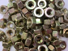 1/4-28  Hex Nut Grade 8 Yellow Zinc Plated --  100 PCS --  NEW fine thread