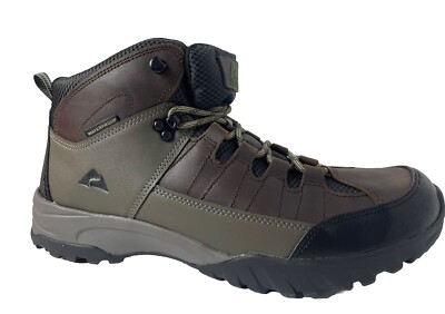 NEW Ozark Trail Men's Hikers Waterproof Brown Leather Boots MEADOWS Size 13